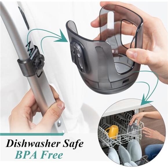 Stroller Cup Holder Fits Vista Cruz Minu Snap On Drink Holder Baby Bottle Access - Picture 6 of 7